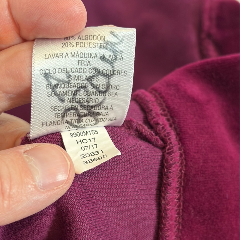 Karen Scott Rich Burgundy Velour Lounge/Track set - Picture 6 of 14